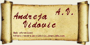 Andreja Vidović vizit kartica